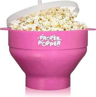 The Original Proper Popper Microwave Popcorn Popper, Silicone Popcorn Maker, Collapsible Bowl BPA Free & Dishwasher Safe - (Pink)