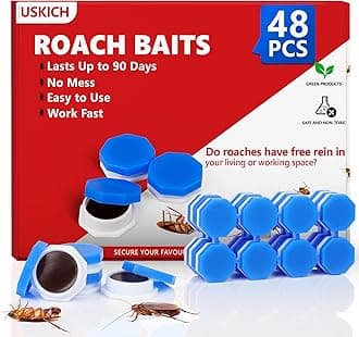 - 48Pack Roach Gel Bait,Roach Repellent for Home - Fast Acting Cockroach Killer Gel,Roach Killer Indoor Infestation Solution,Long Lasting Natural Roaches Control for Kitchen, Bathroom, Garage