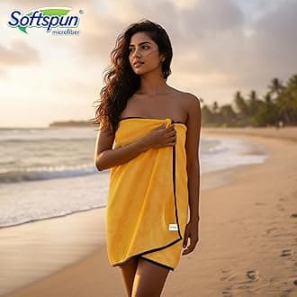 SOFTSPUN Microfiber Bath Towel 1 pc Orange! Ultra Absorbent Super Soft & Comfortable Quick Drying for Men & Women Daily Use Extra Large Size Unisex.