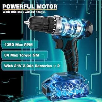 Sundpey - 21V Cordless Drill Tool Kit - 255 Pieces Portable Complete General Basic Tool Kit for Home and Car Repair