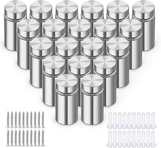 Glass Sign Fixings Standoff Bolt Stainless Steel,Wall Advertising Display Nails for Acrylic Posters Picture Frames Mirrors Holder 20pcs (12x25mm)