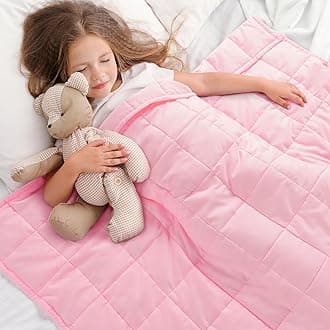 Kivik Weighted Blanket 3 lbs, Small Weighted Blanket 3 Pounds, Mini Heavy Blanket Thorw, Breathable Cooling & Warm Blankets, Machine Washable, 36x48 Inches Pink