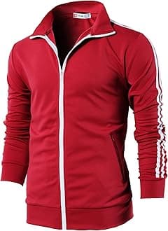 H2HMens Active Slim Fit Track Lightweight Jacket, Squid Game Tracksuit Zip-up Long Sleeve Training Basic Designed