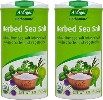 Herbamare Herbed Sea Salt - Natural Fine Sea Salt Infused with 12 Herbs & Vegetables - Free of Artificial Flavors & Preservatives - Non-GMO, Keto, Paleo-Friendly, USDA Organic - 8.8oz (2 Pack)