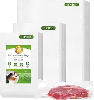 Moretoes 150pcs Vacuum Sealer Bags, Gallon 11" x 16" and Quart 8" x 12" and Pint 6" x 10" Food Saver Bags BPA Free, Pre-cut Commercial Grade Vac Bags for Food Storage, Meal Prep or Sous Vide