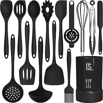 AOTHOD Silicone Cooking Utensils Set - 446°F Heat Resistant Kitchen Utensils,Turner Tongs,Spatula,Spoon,Brush,Whisk,Kitchen Utensil Gadgets Tools Set for Nonstick Cookware,Dishwasher Safe (BPA Free)