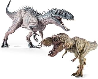 JR PARK 2Pcs Dinosaur Set, 15.7" Large Tyrannosaurus Rex and 12.2" Realistic T-rex, Educational Dinosaur Action Figure Wildlife Animal Model, Great for Collector, Party Favor, Birthday Gifts