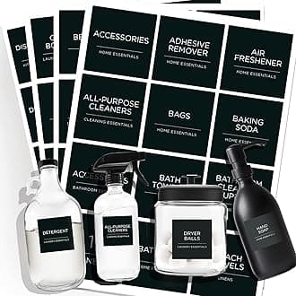 144 PCS Minimalist Laundry Room Labels Set, Water Resistant Stickers,Water/Oil Resistant Stickers for Laundry Room, Linen Closet Home Bathroom and The Beauty Organization?Black