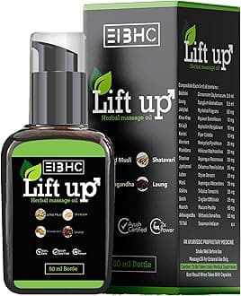 Lift Up Massage Oil for Men | Ayurvedic Massage Oil with Ashwagandha, Safed Musli, Shatavari & Laung Extract | Lab Tested - (50ml)