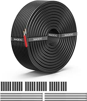 12 Gauge Wire 2 Conductor Electrical Wire, 12 AWG Stranded PVC Cord, 12V Low Voltage/Tinned Copper/Flexible Cable for Automotive Wiring, Lamp Cord, Marine Cable (30FT)