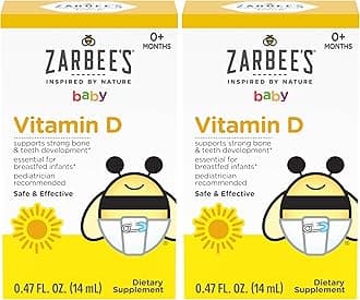 Vitamin D Drops for Infants,400IU (10mcg) Baby & Toddler Liquid Supplement,Newborn & Up,Dropper Syringe Included,0.47 Fl Oz,(Pack of 2)