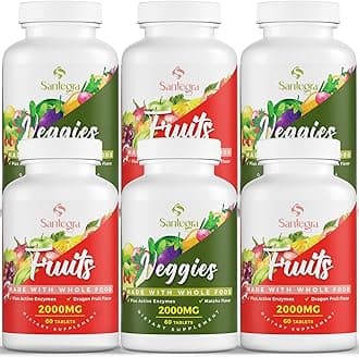 2000 MG Fruits and Vegetables Supplements, Natural Balance Over 35+ Fruits and Vegetables, 100% Whole Food Superfoods Fruit and Veggies Supplement, Energy Balance, Sugar-Free, Vegan, 360 Tablets
