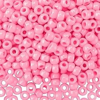 1100pcs Pony Beads,Beads for Jewelry Making,Friendship Bracelet Beads Kit,Beads for Bracelets Making,Hair Beads,Beads for Crafts,Pony Beads Bulk,Kandi Beads Pink Cute Beads Craft Beads