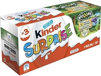 Kinders Surprise Chocolate 3-Pack, 60 Grams, Natoons Native Animals Collection (From UK)