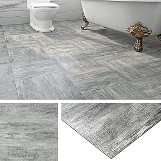 Livelynine 32-Tiles Stick on Floor Tiles Waterproof Peel and Stick Floor Tile for Kitchen Bathroom Bedroom Floors Retro Easy Vinyl Flooring Peel and Stick 12X12 Light Grey Wood Laminate Flooring