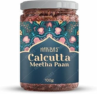 HARIBAS Premium Calcutta Meetha Paan 100gm, Without Supari | Dry Paan Digestive, After-Meal Snack | Sweet Paan Hygienically Packed Traditional Mukhwas, Mouth Freshener