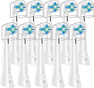 10Pcs Replacement Heads Intelligent Compatible with Oral B iO 2 3 4 5 6 7 8 9 10 Series Electric Toothbrush, IO Brush Heads with Medium Soft Bristles for Gum Care & Sensitive Teeth (White)