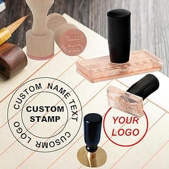 Custom Stamp with Logo Name, Multiple Size Personalized Rubber Stamps with Handle for Business,Stamp Maker,Return Address Stamps (Rectangular 3 * 4 in)
