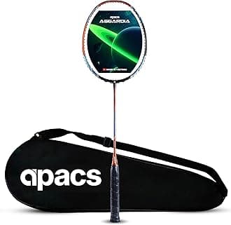 Apacs Asgardia Control (73 Grams Ultra Lightweight) Made in Vietnam | Japanese Graphite Unstrung Badminton Racket with Full Cover | G2-4 1/8 inches (Orange)