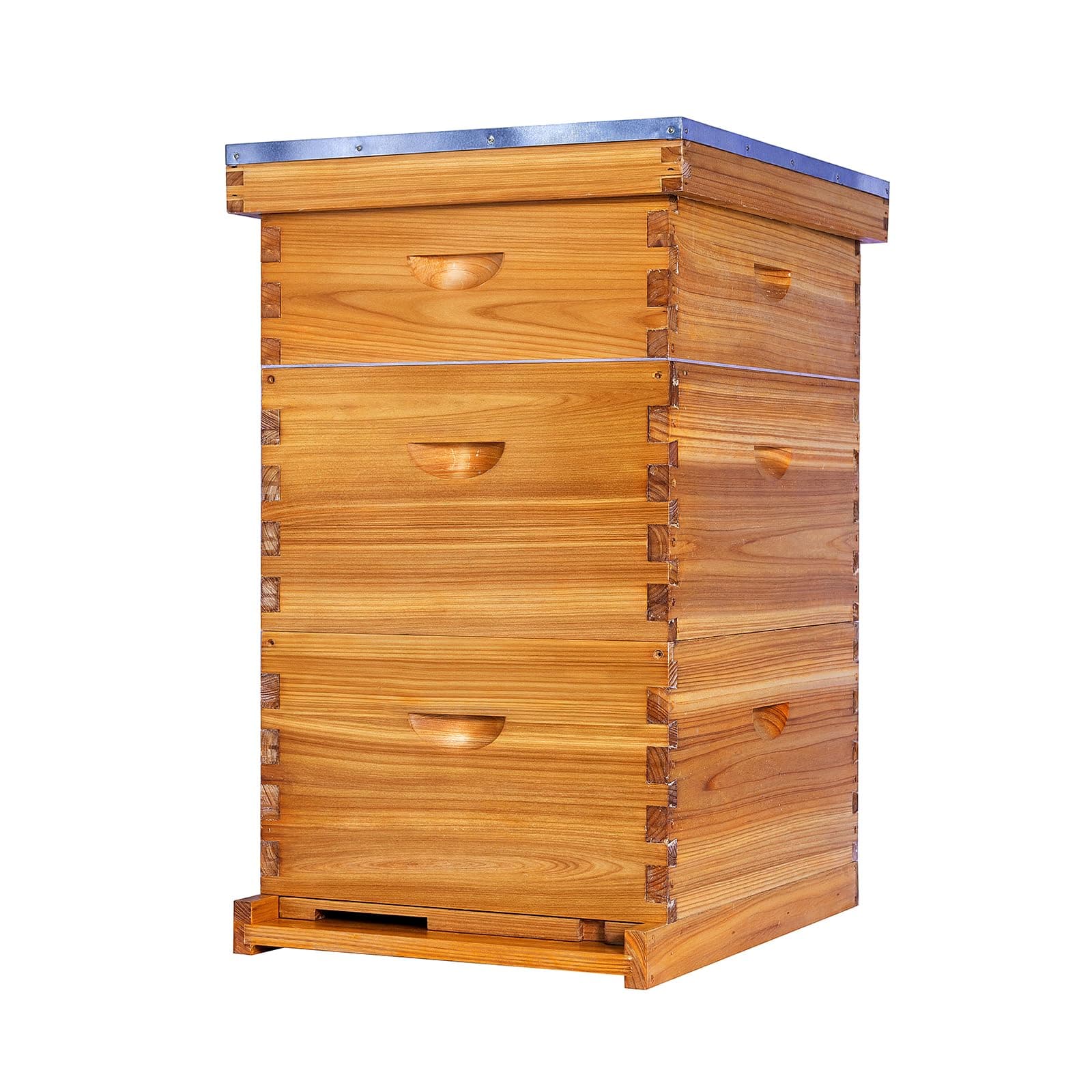 10-Frame Langstroth Bee Hive Complete Bee Hive Kit Beeswax Coated Include Beehive Frames and Waxed Foundation Sheets for Beekeeper (2 Deep Beehives Box & 1 Medium Box)