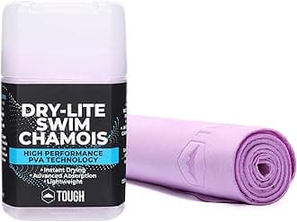 Tough Outfitters Swimming Towel - Swim Towels Quick Dry for Swimmers - Shammy Cloth Absorber PVA Shammies - Swimmer Chamois - Purple - Medium - 17’’ x 13’’ (43 x 33 cm)
