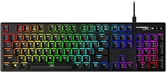 HyperX Alloy Origins Mechanical USB Gaming Keyboard with Software Control Lights and Macro Customization Compact Form Factor Clicky Switch Blue RGB LED Backlight Black (HX-KB6BLX-US)