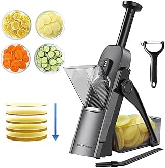 Safe Mandoline Slicer for Kitchen, Potato Slicer for Chips, Vegetable & Food Cutter,Thickness Adjustable 0.1-8 mm, Kitchen Faster Slice Artifact (Only Slicer)