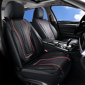Car Seat Covers, 2 Packs Front Seat Cover, Faux Leather Waterproof Seat Covers, Driver Seat Covers, Car Seat Protectors, Automotive Seat Covers Accessories Universal Fit Most Vehicles Black