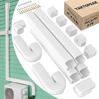 4'' 17 Ft Mini-split Line Set Covers, Line Hide Cover Kit for Mini Split Air Conditioners and Central AC