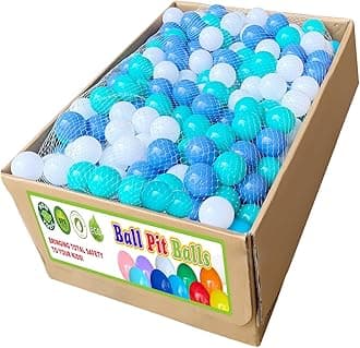 Kids Ball Pit Balls 1000 Count, 2.2inch Children Crush Proproof Plastic Balls for Ball Pit with 3 Bright Colors, Safe and Non-Toxic, BPA Free, Baby Toddler Pit Balls with Storage Net Bag (Blue)