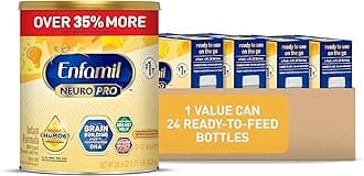 EnfamilNeuroPro Baby Formula, MFGM* 5-Year Benefit,Brain-Building Omega-3 DHA, Exclusive Immune Supporting HuMO6 Blend, Infant Formula Powder, 28.3 Oz + Liquid, 2 Fl Oz, 6 Count (Pack of 4)