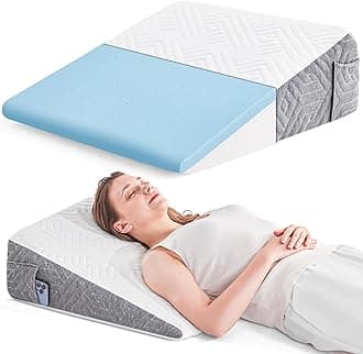 Yojoker 6pcs Orthopedic Bed Wedge Pillow Set for Sleeping, Post Surgery Foam for Body, Back and Leg Pain Relief Comfortable & Adjustable Support Pillows-Anti Snoring, Heartburn (Gray, 1 Piece Set)