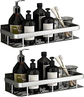 Boniry Self-Adhesive Bathroom Corner Shelf Rack Bathroom Corner Organizer Stand Bathroom Organisers Racks Bathroom Shelf Shelves Corner