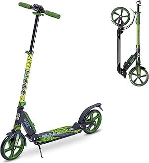 Scooter for Kids Ages 6-12 - Scooters for Teens 12 Years and Up - Adult Scooter with Anti-Shock Suspension - Scooter for Kids 8 Years and Up with 4 Adjustment Levels Handlebar Up to 41 Inches High