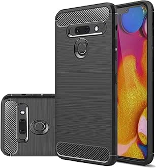 Case for LG G8 Case, LG G8 ThinQ Case, Slim Thin Carbon Fiber Phone Case TPU Soft Back Cases Anti-Scratch Shockproof Protective Cover for LG G8 ThinQ Black