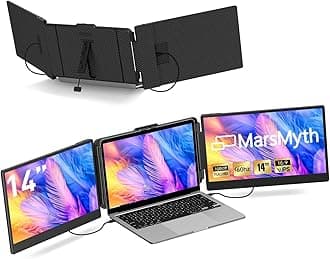 S2 Triple Monitor for Laptops with H5-T Data Cable - 14'' Portable Screen Extender, 1080P HD, Plug & Play, Compatible with 13-17'' Laptops (Windows/Mac/Surface/Android/Switch)
