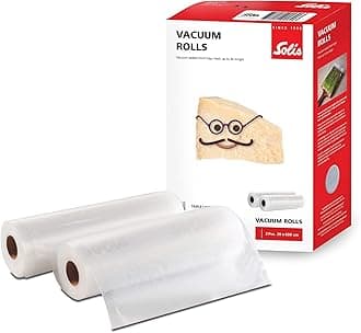 Solis Can be Cut to Size, 2 x Vacuum Film Rolls: 20 x 600 cm, Sealing Film for Vacuum Sealer Reusable