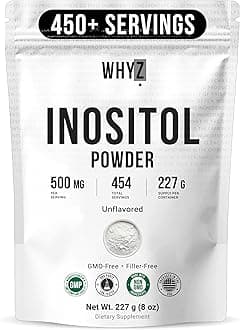 Inositol Powder 8oz, Natural Inositol Supplement for Ovarian Support, Fertility and Hormonal Balance, Pure Inositol Powder, Inositol Supplement for Energy, Brain Health, 454 Servings
