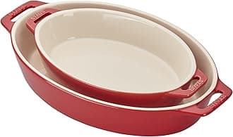 Staub 40508-630 Ceramics Oval Baking Dish Set, 2-Piece, Cherry