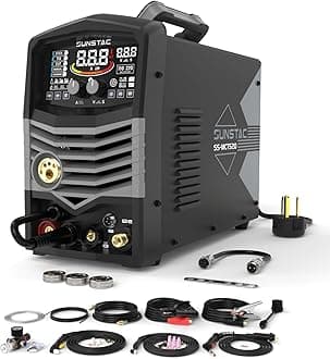 5 in 1 Plasma Cutter and Welder Combo, CUT/TIG/MIG/Flux MIG/MMA, 50A Plasma Cutter, 200A TIG and MIG, 180A STICK Welder, 110/220V Dual Voltage Multi-Functional Welder