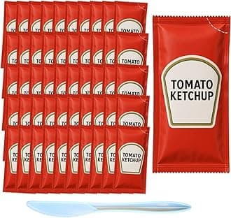 Heinz Ketchup Packets (9g) – 50 Count - Ketchup Condiment Packs in Custom CMC Products Food Safe Slide Seal Bag, bundle, packaged by CMC Products