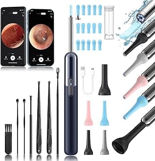 Ear Wax Removal - 3 in 1 Wireless WiFi Rechargeable Ear Cleaner, FSA Eligible Items Only List, 1080P HD Camera Lens & 7 Pcs Ear Set, Ear Cleaning Kit with 15 Replacement Tips, Blue
