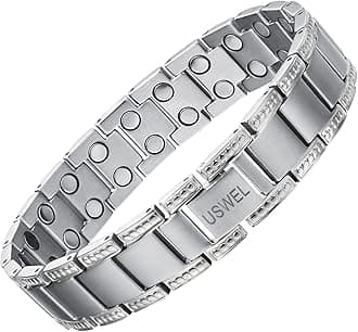 USWEL Pure Titanium Bracelet for Men Elegant Pure Titanium Bracelet with Sizing Tool, Mens Jewelry Gifts