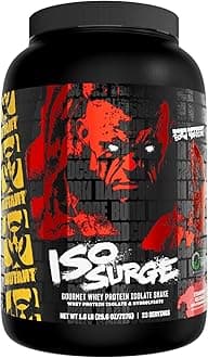 MutantISO Surge | Whey Isolate Protein Powder | 25g Protein, Fast-digesting whey Protein Isolate & whey hydrolysate, Gourmet Flavors | 727 g | Strawberry Milkshake