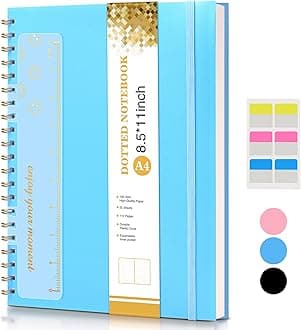 Dotted Notebook, 8.5" x 11" Spiral Notebook, A4 Large Dot Grid Notebooks for Women and Men, 100 GSM Dotted Paper, Hardcover Spiral Dotted Journals from Unknown Binding