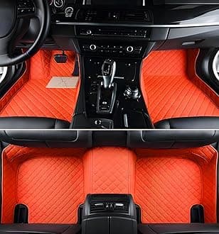 Customized car Floor mats -Suitable for 99% of Cars, SUVs, and Trucks - car Pads to Protect Vehicle Interior Floor Accessories (Orange)