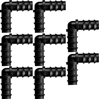 Maitys 8 Pieces 1/2 Inch Drip Irrigation Fittings Parts Soaker Hose Repair Kit Inline Barb Drip Irrigation Hose Connectors Plastic Tubing End Stop for Garden Lawn Sprinkler Systems(Elbow)