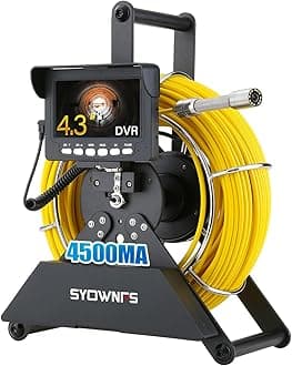 Sewer Camera 100ft/30m,0.9in/22mm Pipe Inspection Camera with 12pcs LEDs Light, 4.3" Screen 1000TVL Plumbing Snake Borescope with 4500mAh Battery DVR Recorder, Included 16GB Card