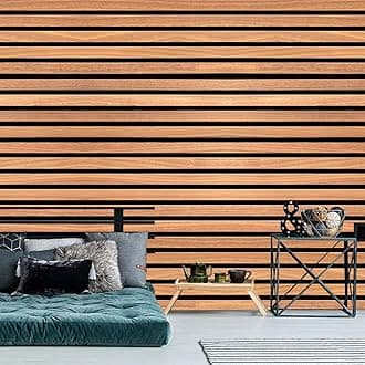 DecorKing | Horizontal Wood Wall Stickers for Wall Decor | Wooden Wallpaper for Walls Self Adhersive Wall Paper | for Home Kitchen Living Room and Bedroom | 244 Cm X 41 Cm | Horizontal