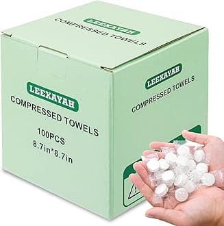 100 PCS Compressed Towel, Portable Compressed Towel Tablets, Compressed Hand Wipe Coin Paper Towel, Camping Wet Towel, Disposable Towel for Travelling, For Home Beauty Outdoor Sports